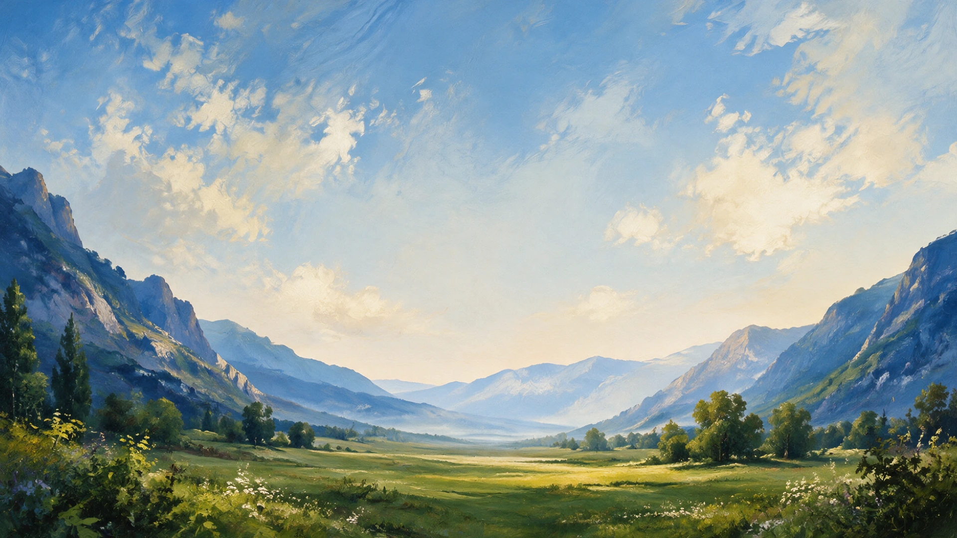 Watercolor mountain landscape